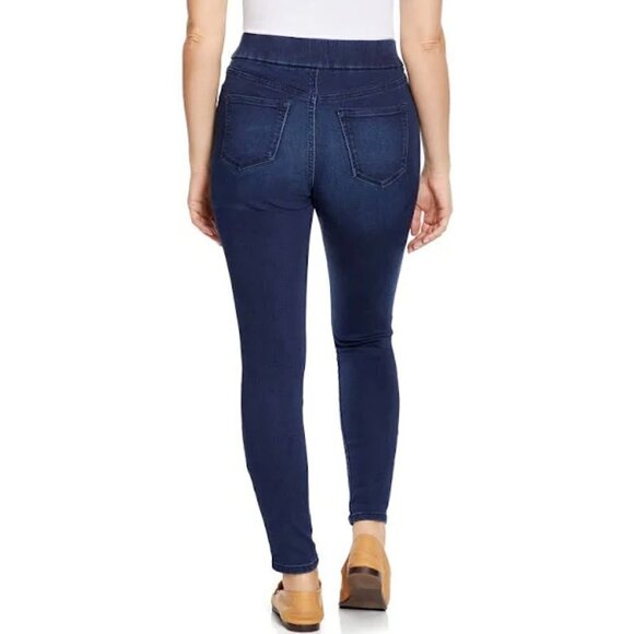 Nine West Women's Size 4 Pull on Skinny Jeans Jeggings Dark Wash Elastic Waist - Picture 2 of 7